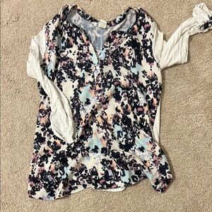 Orvis Blue and Pink Graphic Polo Blouse